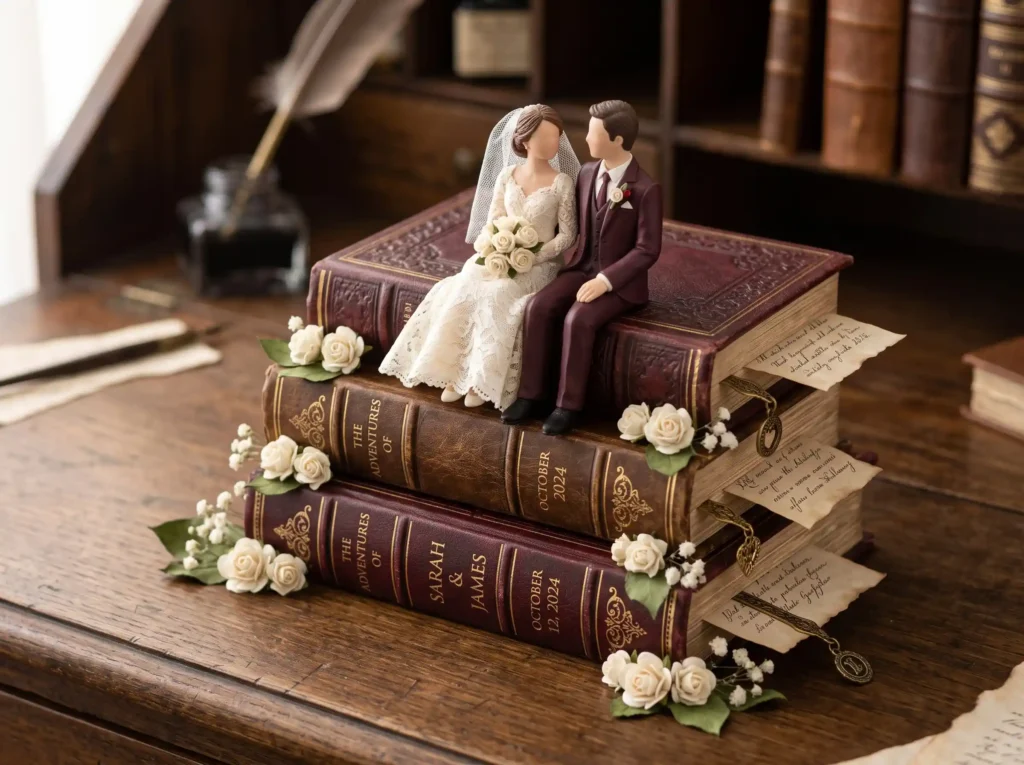 Library Love Story Inspiration Every marriage b Bride and groom on books