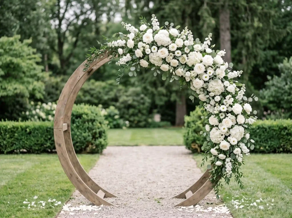 Monochrome White Garden Arch Inspiration Keepin White garden arch floral install…