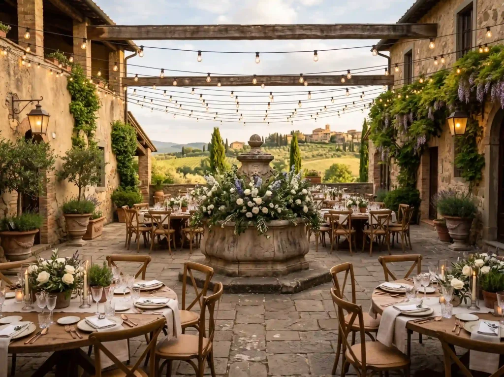 Rustic Courtyard Courtyard Celebration Inspirat Rustic courtyard celebration rec… K