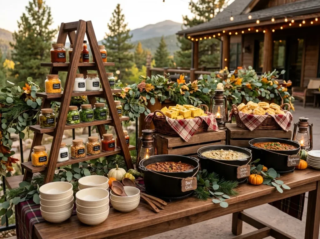 Fresh Chili cornbread station buffet