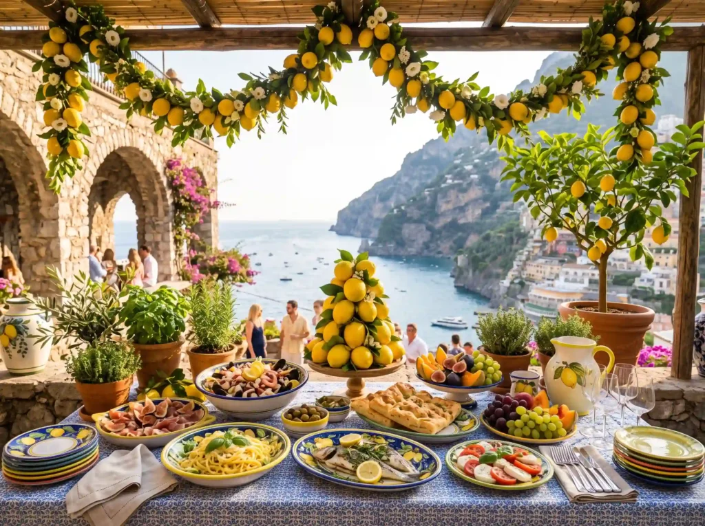 Citrus Amalfi Buffet Inspiration Bright Italian Citrus Amalfi Buffet Italian colors