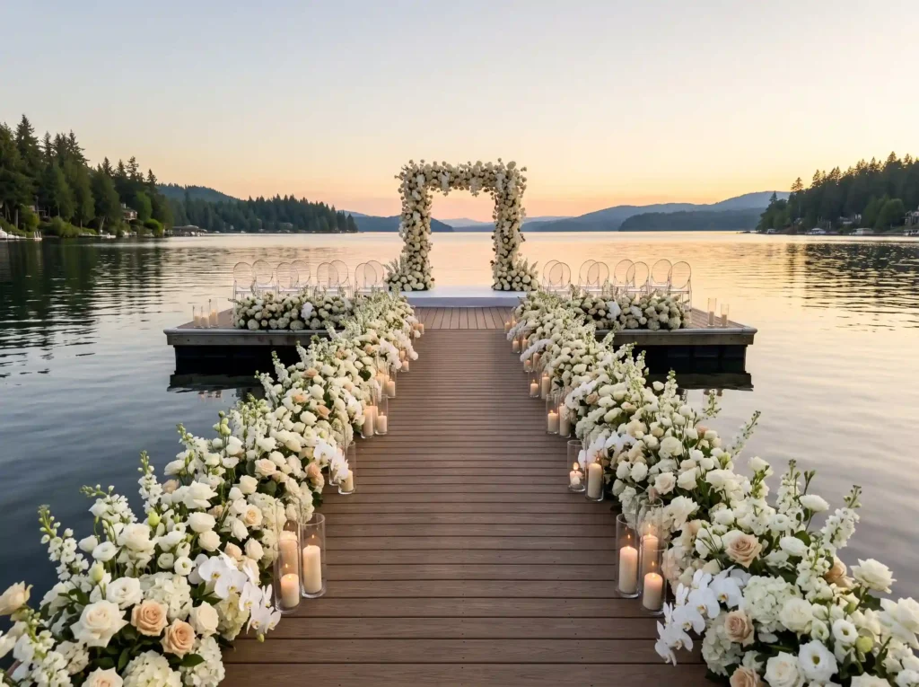 Floating Dock Wedding Escape Inspiration A priv Floating dock wedding ceremony s…