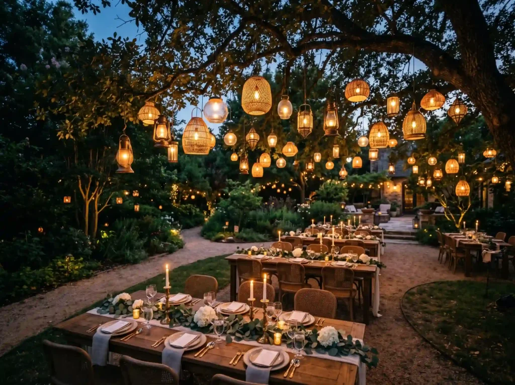 Hanging Lantern Garden Inspiration Floating lan Lanterns hanging from trees K