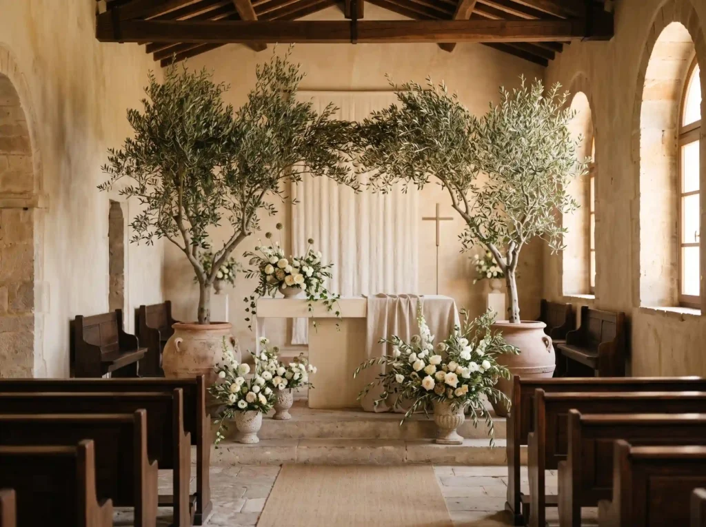 Heavenly Olive Sanctuary Inspiration Mediterran Olive sanctuary church wedding K