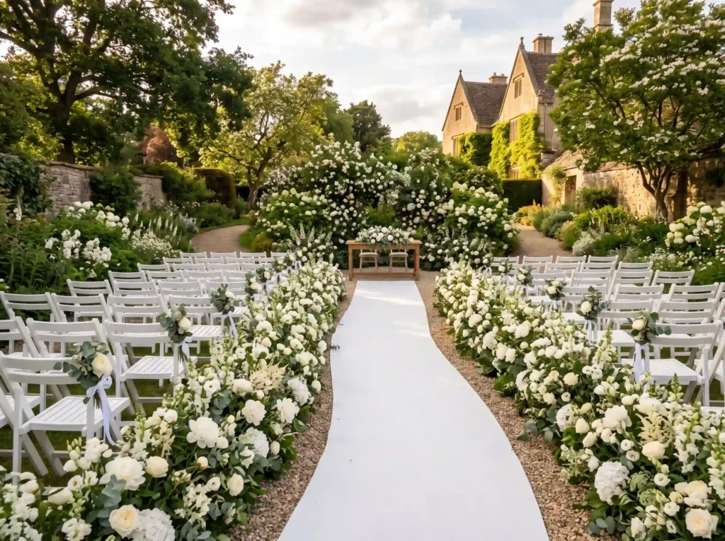 Ivory Peony Garden Lane Inspiration Designed to Ivory Peony Garden Wedding Ceremony