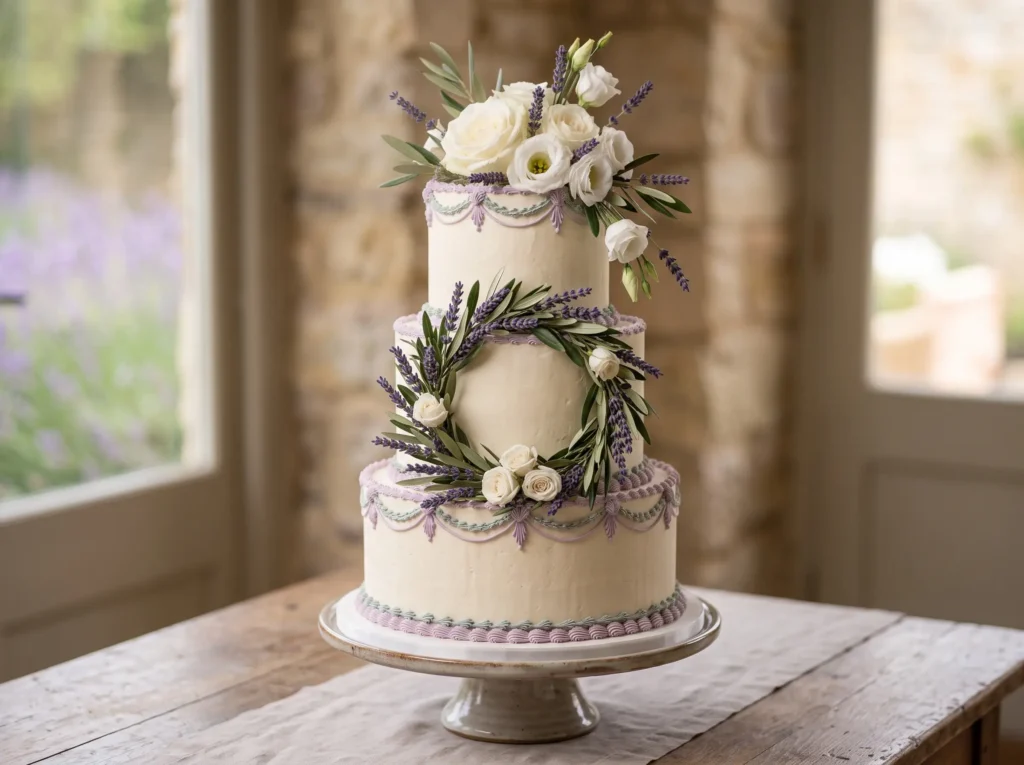 Lavender Manor Bloom Inspiration Inspired by bl Lavender Manor Bloom wedding cake