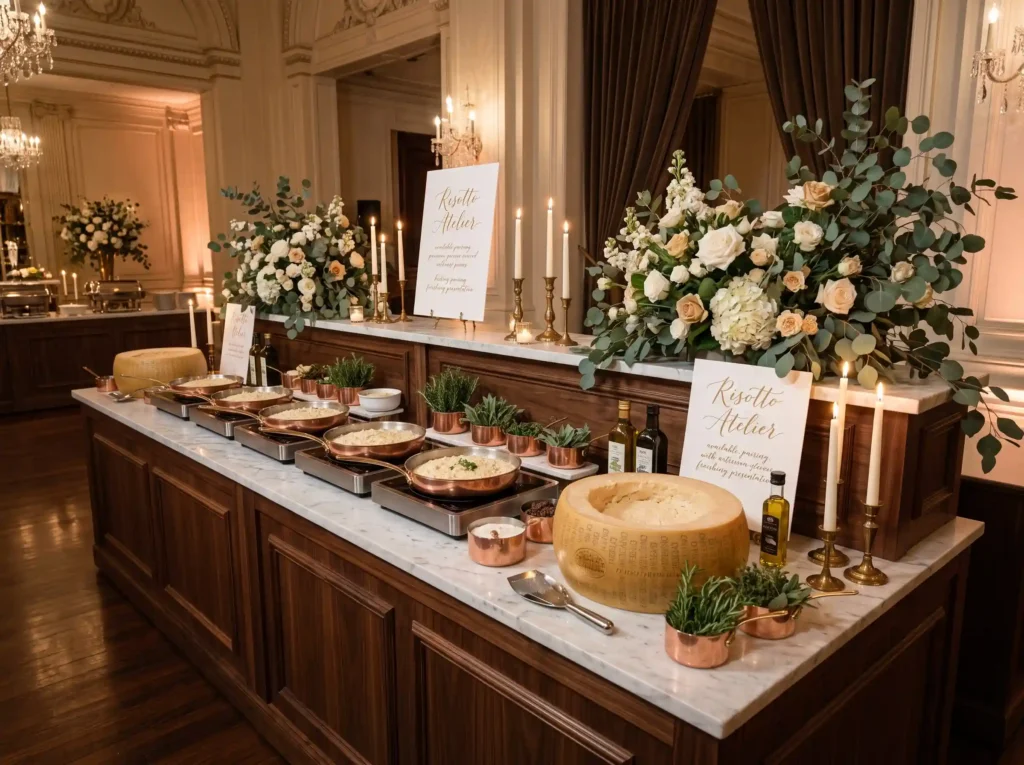 Risotto Atelier Inspiration An elegant European Risotto station wedding reception K