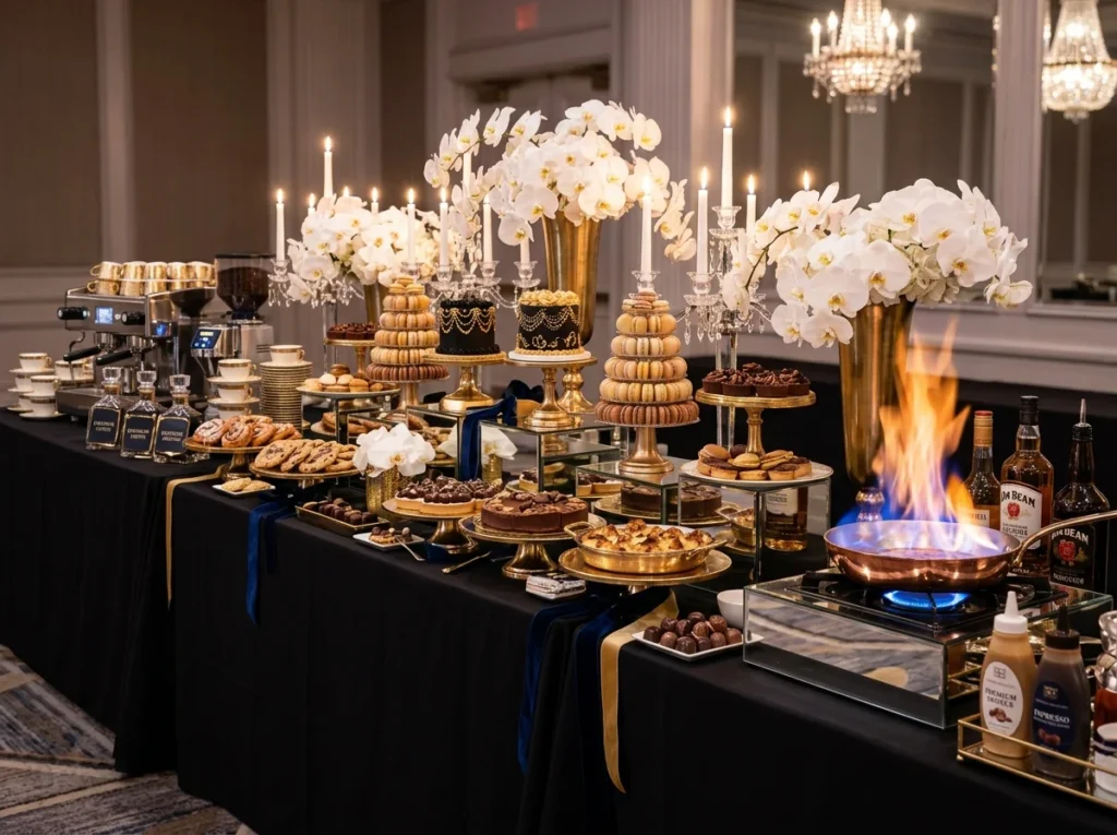 Midnight dessert coffee buffet