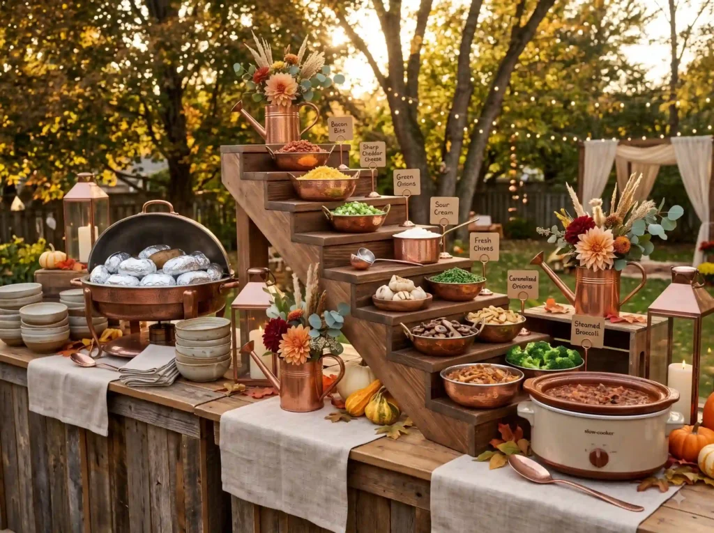 Baked Potato Bar Inspiration Comfort food trans Baked potato bar buffet K