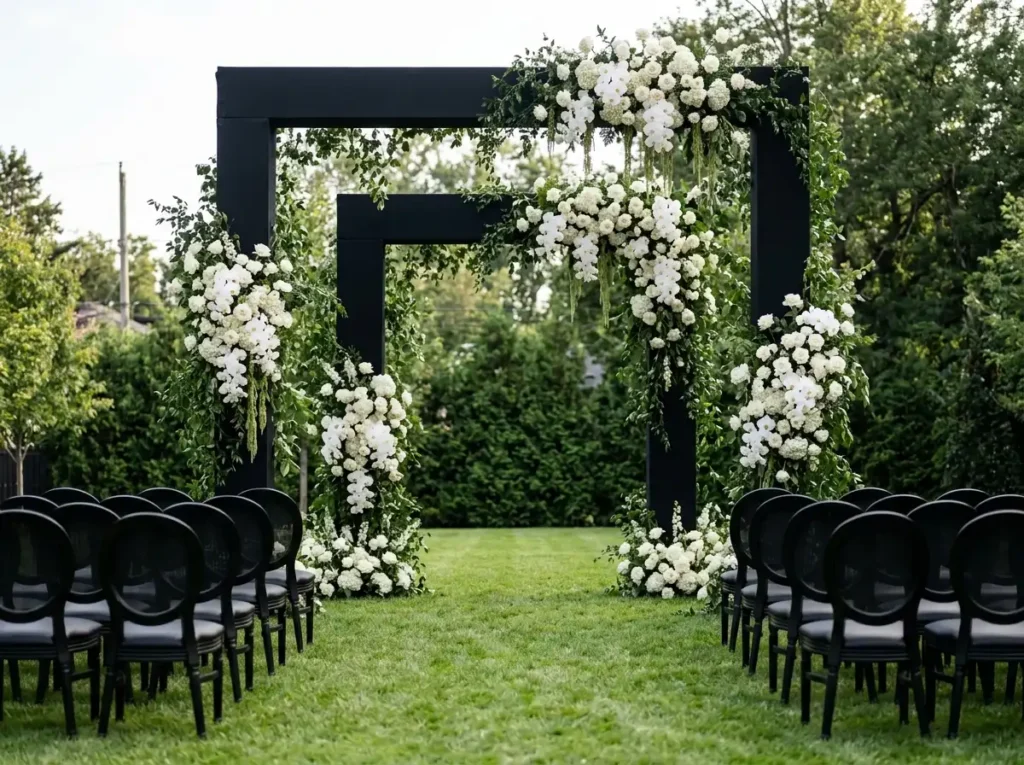 Black Frame Luxe Inspiration Clean architectura Black frame with white florals