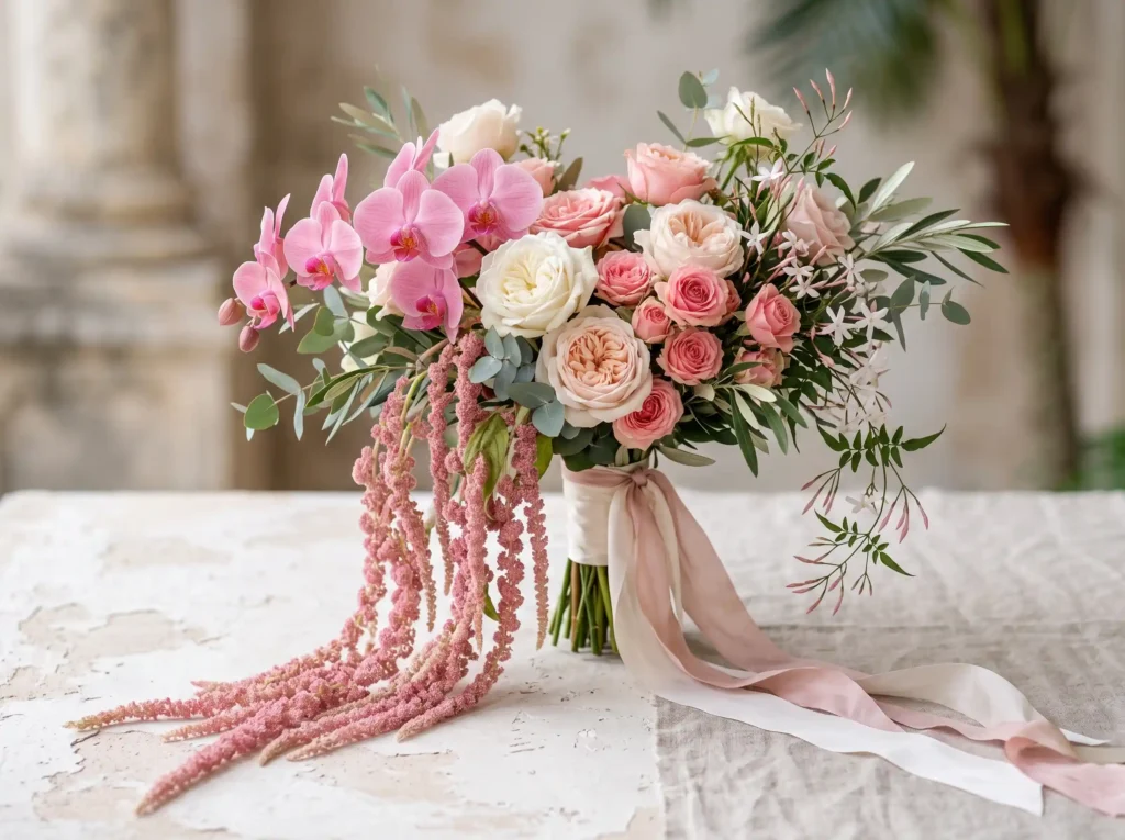 Flamingo Bloom Cascade Inspiration A flowing bo Flamingo Bloom Cascade bouquet K