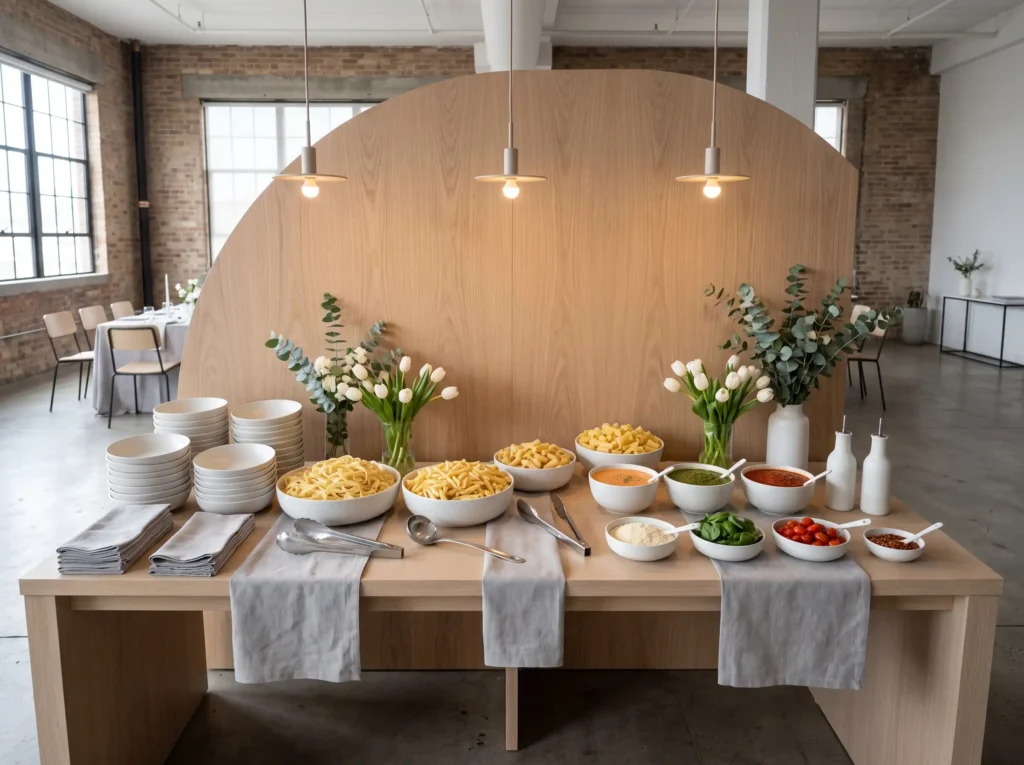 Minimal Nordic Pasta Station Inspiration Scandi Nordic pasta station minimalist …