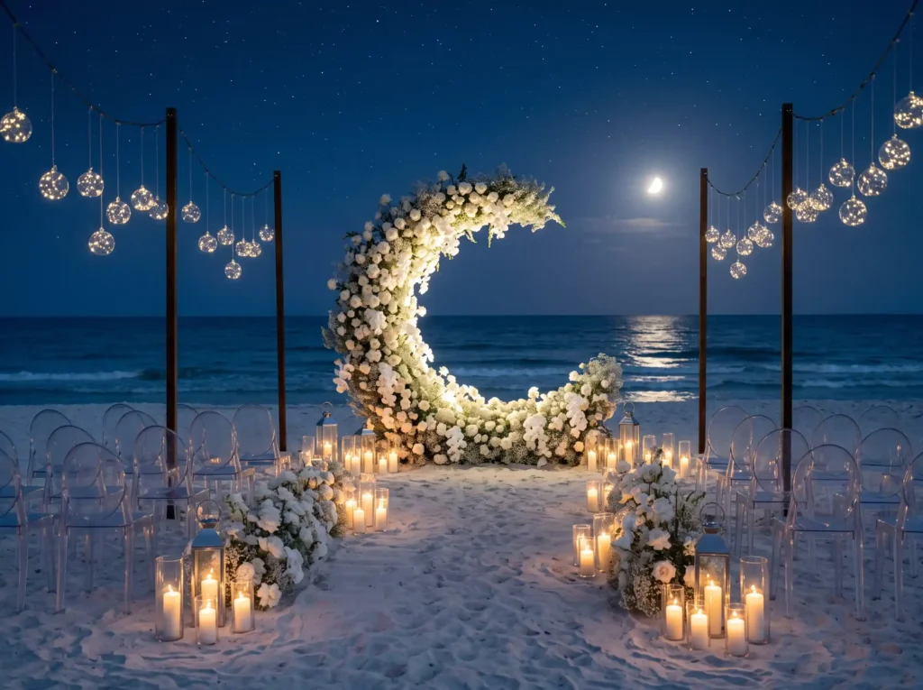 Moonlit Tide Ceremony Inspiration Designed for Moonlit Tide Ceremony floral ins…
