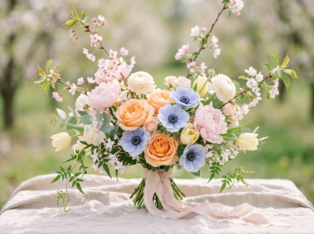 Pastel Orchard Bloom Inspiration Blooming fruit Pastel orchard bloom bouquet K