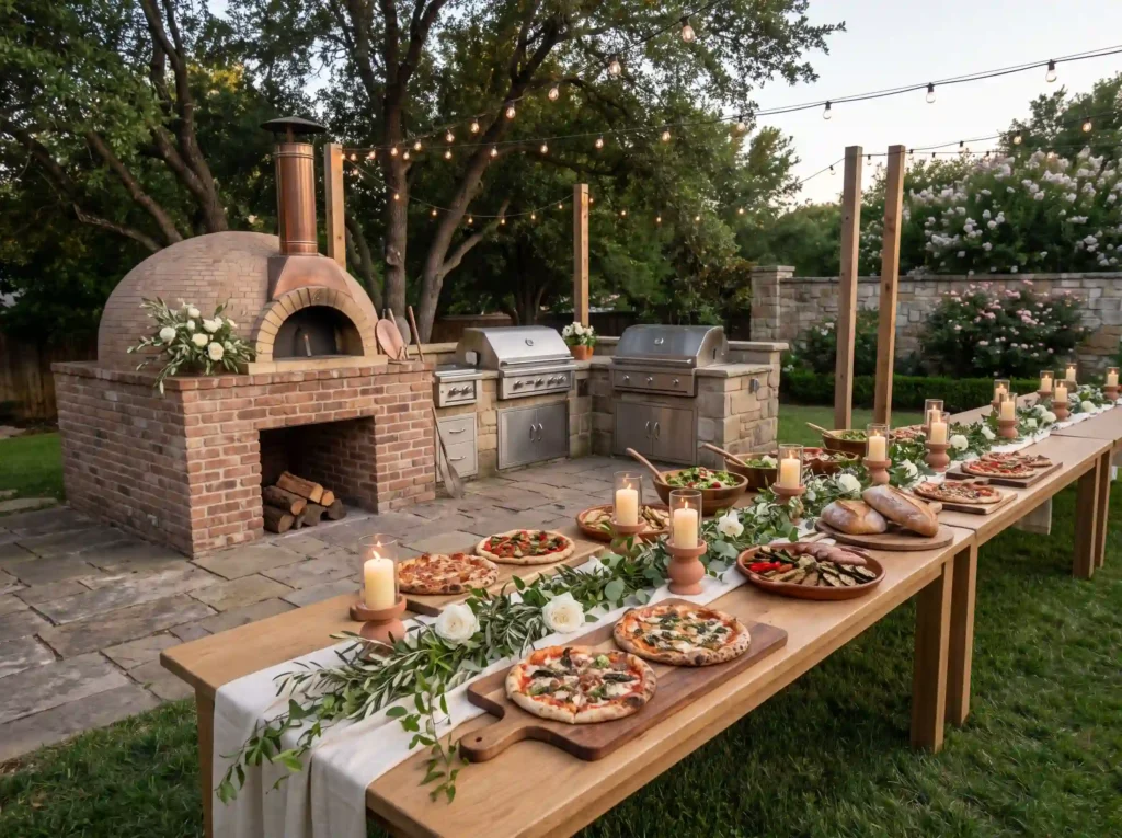 Rustic Pizza Grill Garden Party Inspiration A r Rustic pizza grill garden party