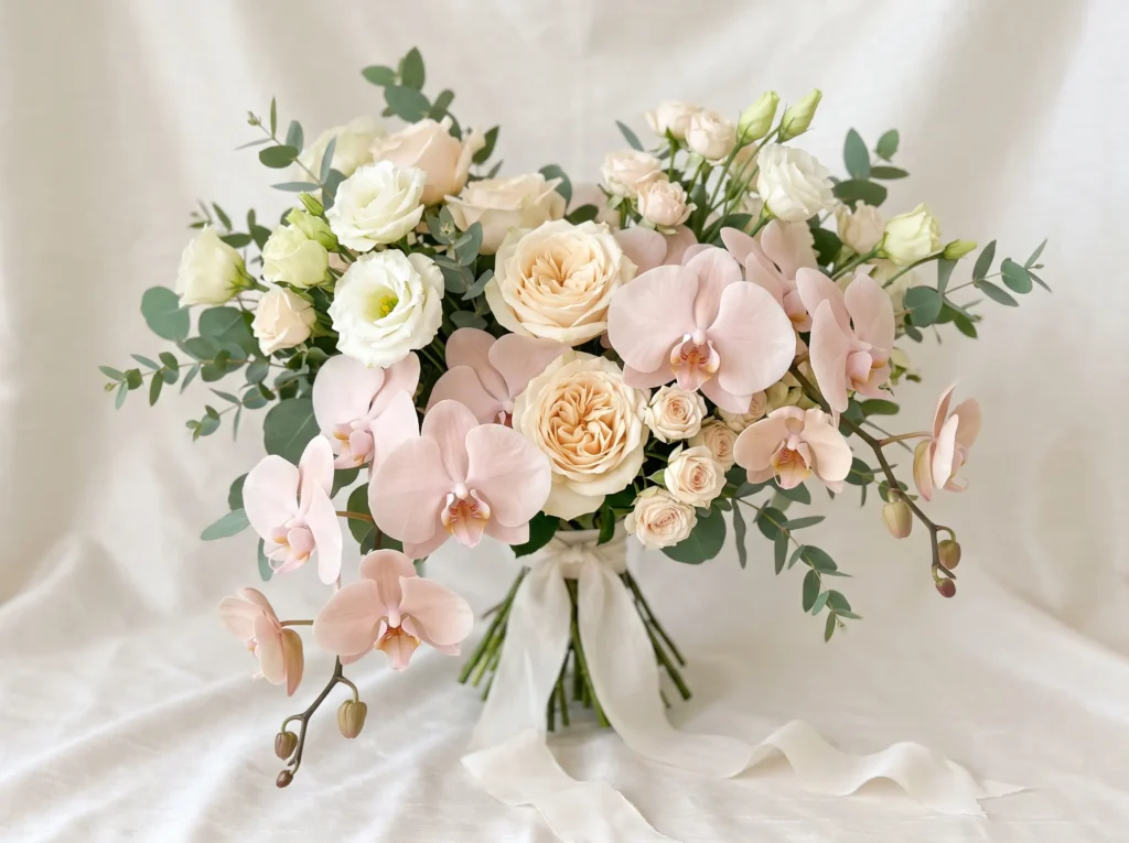 Whispering Orchid Blend Inspiration A small num Orchid and rose bouquet K