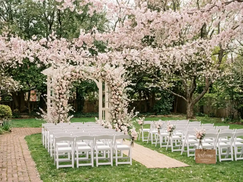 Cherry Blossom Canopy Inspiration Delicate blos Cherry blossom canopy ceremony arch