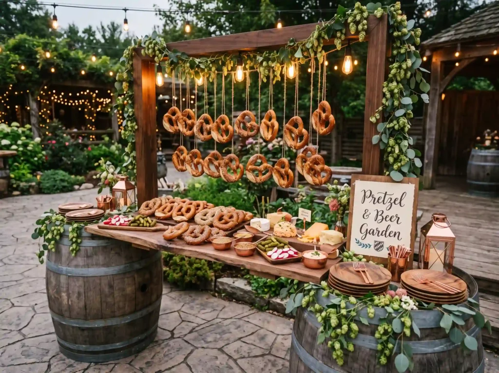 Pretzel Beer Garden Bar Inspiration Bavarian be Pretzel beer garden food station