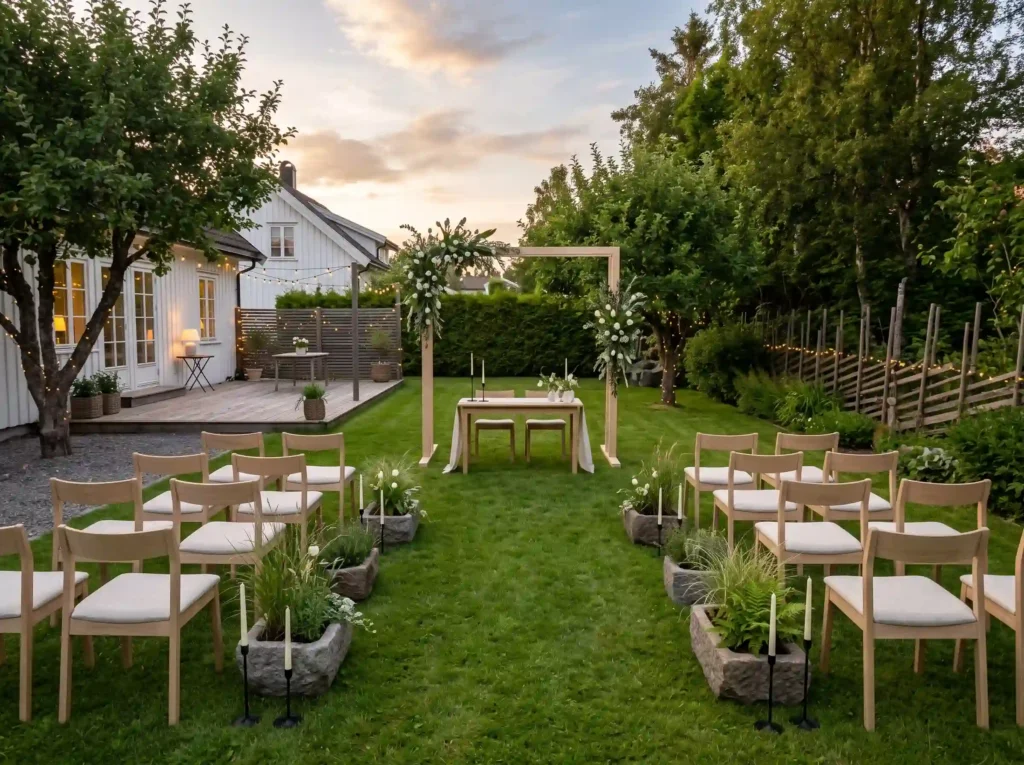 Scandinavian Backyard Minimalism Inspiration No Minimalist backyard ceremony design K