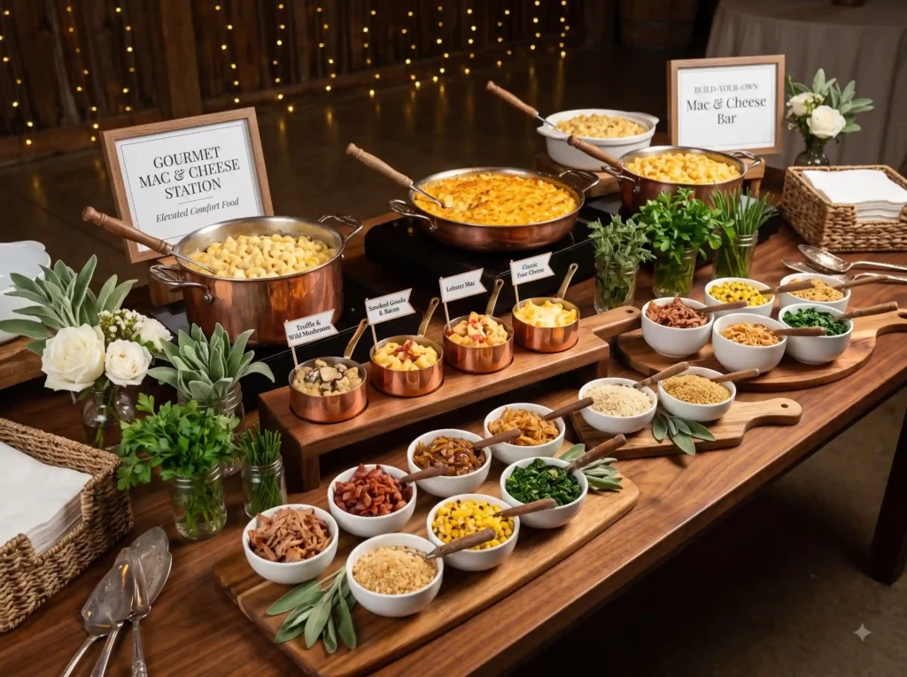 Gourmet Mac Cheese Station Inspiration Childhoo Gourmet Mac & Cheese Station