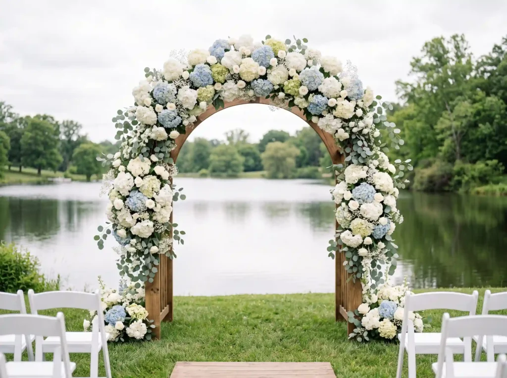 Hydrangea Cloud Arch Inspiration Building on th Hydrangea cloud arch wedding K