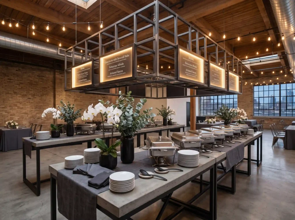 Industrial Chic Pasta Loft Inspiration Urban so Industrial pasta buffet design K