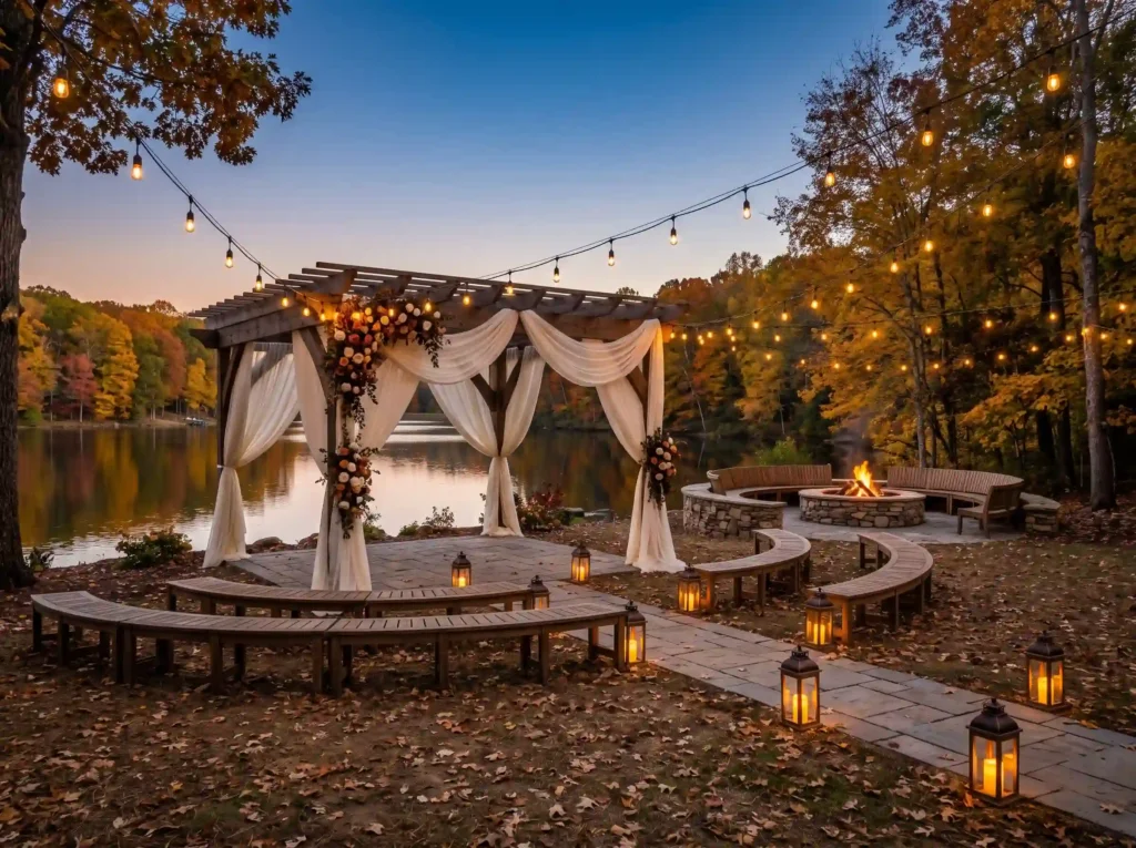 Lakeside Bonfire Bliss Inspiration Designed aro Lakeside bonfire wedding bliss K