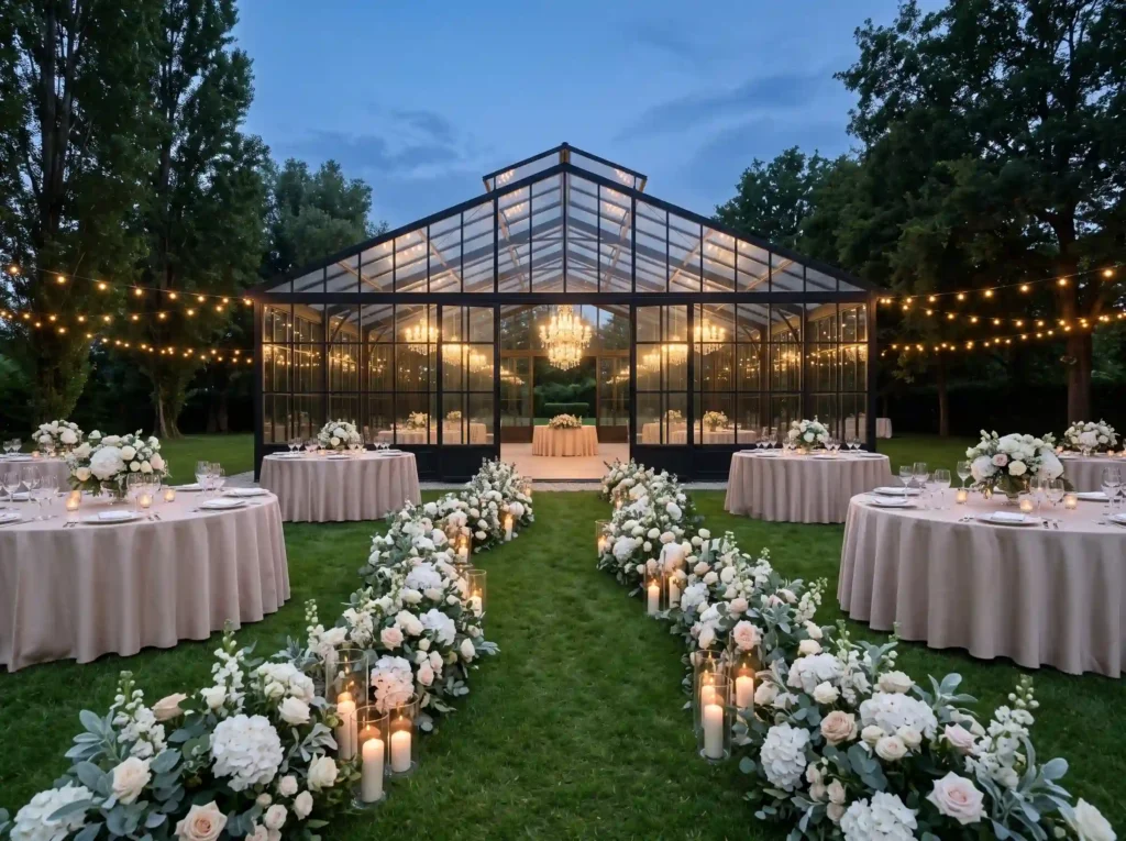 Romantic Greenhouse Lawn Inspiration Garden ele Greenhouse reception lawn elegan… K