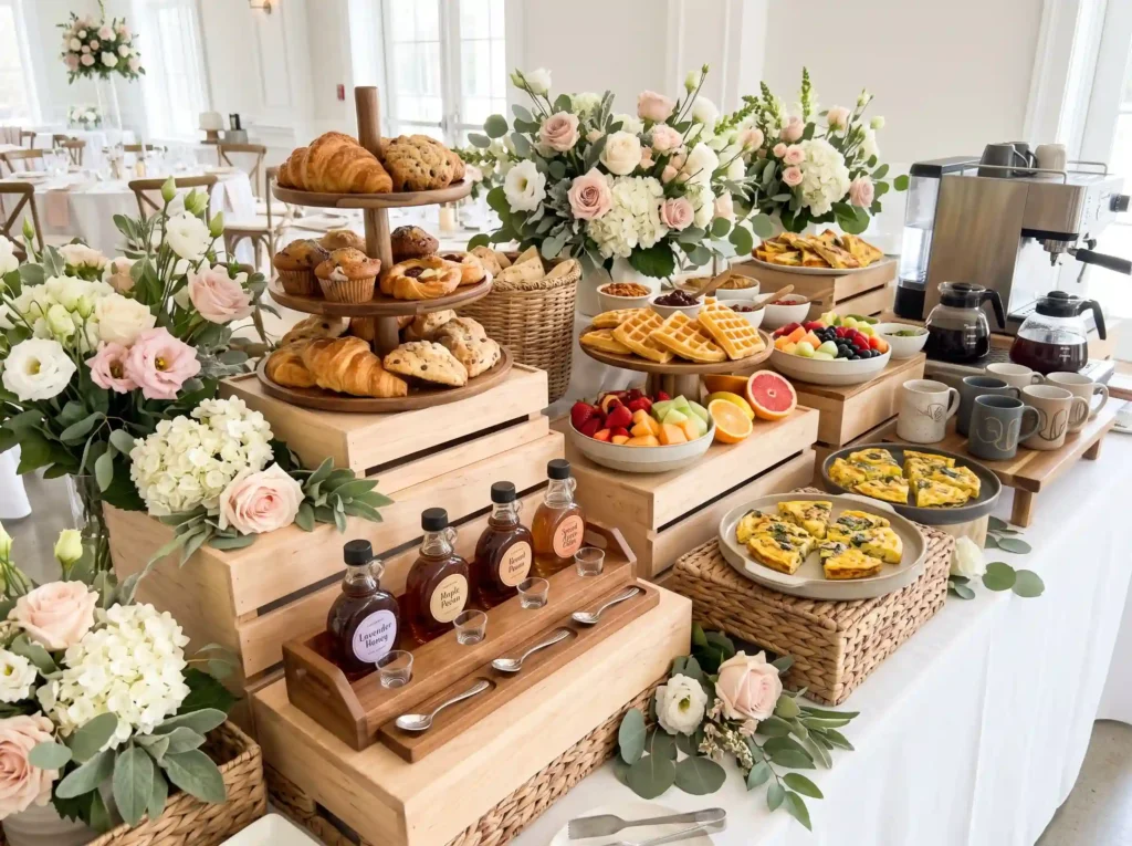 Brunch Bistro Station Inspiration Morning inspi Wedding brunch station with past…