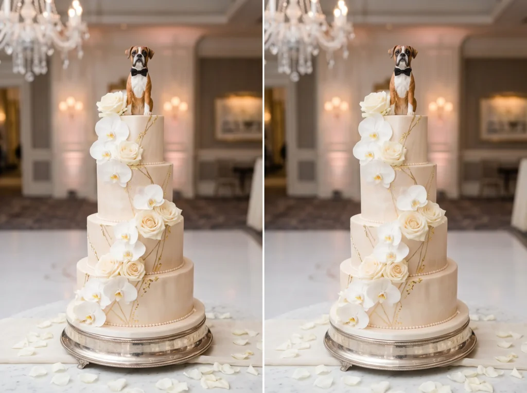 Champagne Boxer Luxe Inspiration Modern glamour Champagne boxer wedding cake K