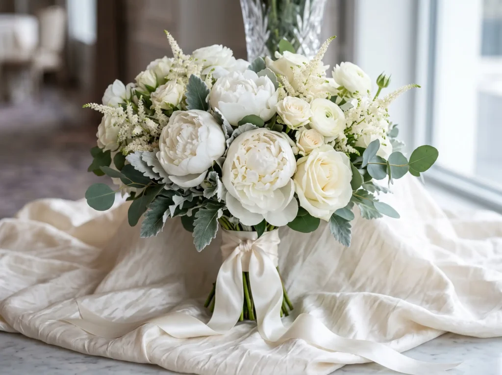 Frosted Peony Elegance Inspiration Inspired by White peonies roses ranunculus b…