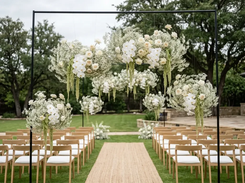 Hanging Floral Clouds Inspiration Contemporary Hanging floral clouds ceremony