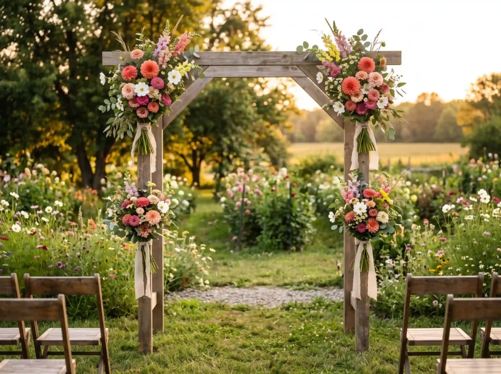 Seasonal Market Flower Arch Inspiration Rather Market flower arch wedding K
