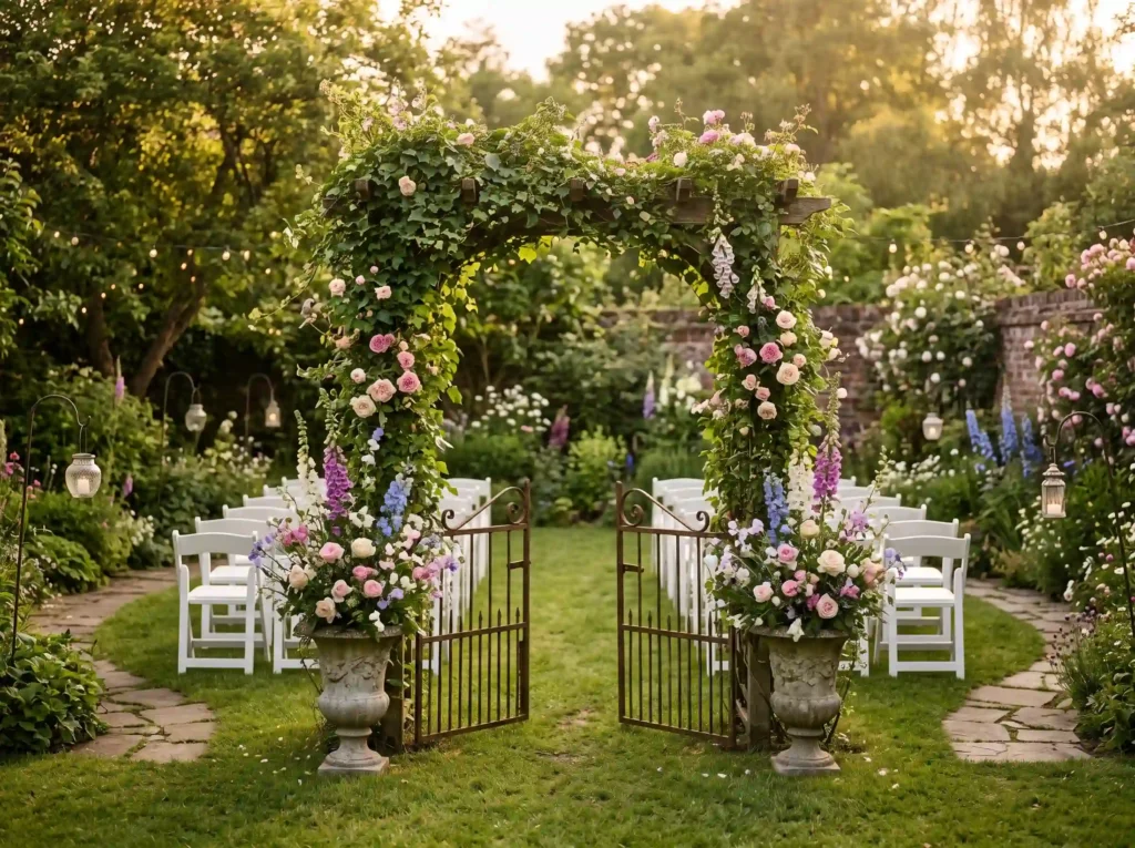 Vintage Cottage Garden Affair Inspiration Engli Cottage garden wedding ceremony …