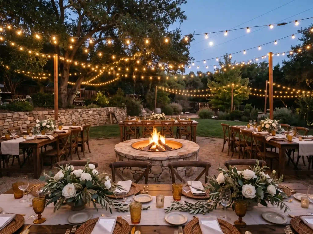 Moonlight Fire Pit Reception Inspiration Cozy e Moonlight fire pit reception K