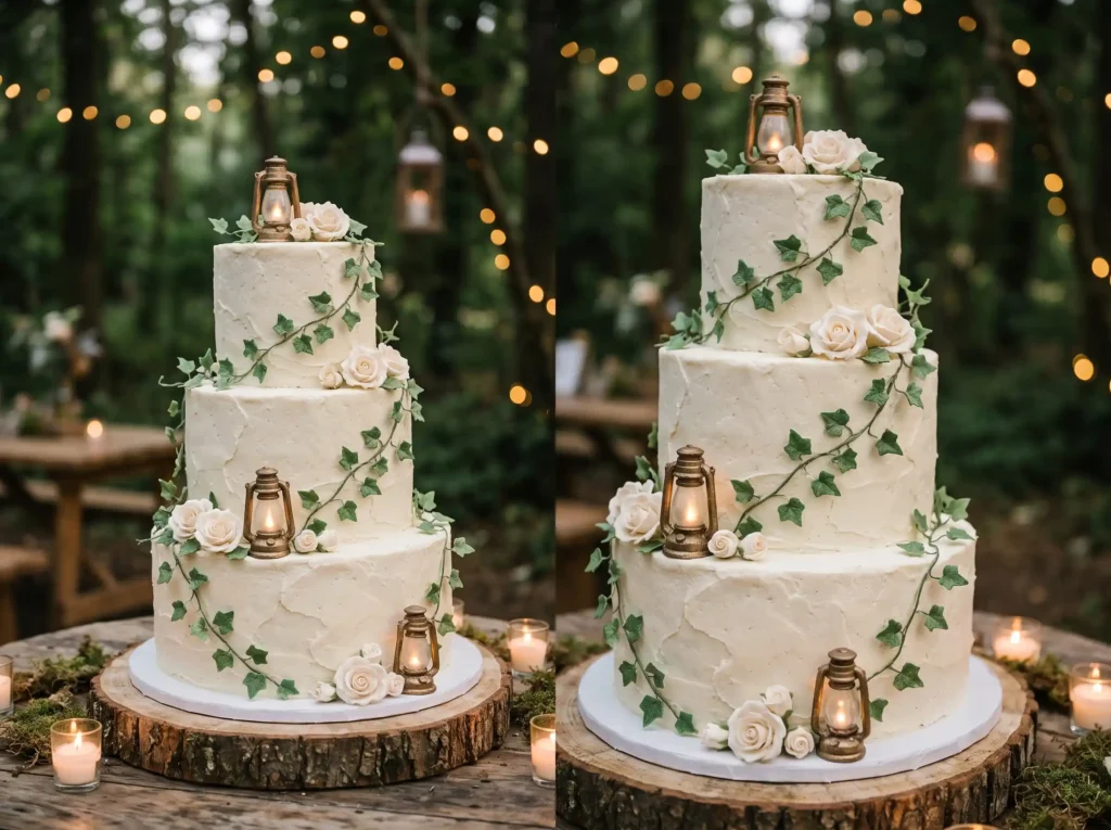 Rustic Woodland Lantern Cake Inspiration Evenin Rustic woodland lantern cake K