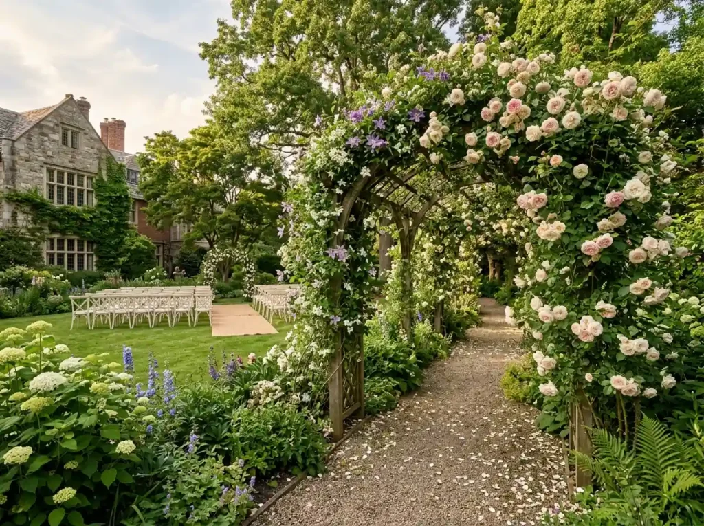 Secret Garden Trellis Inspiration A romantic fl Garden trellis with climbing roses