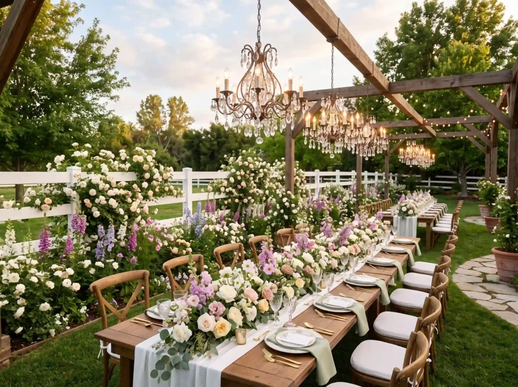 White Fence Garden Party Inspiration Classic co White fence garden party reception