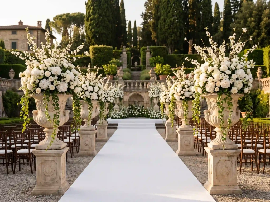 Garden Urn Romance Inspiration Inspired by hist Garden urns overflowing with flo…
