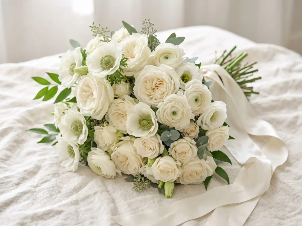 Ivory Anemone Elegance Inspiration Inspired by White anemone bridal bouquet K