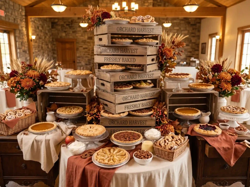 Orchard Pie Tart Marketplace Inspiration A char Pie and tart buffet display