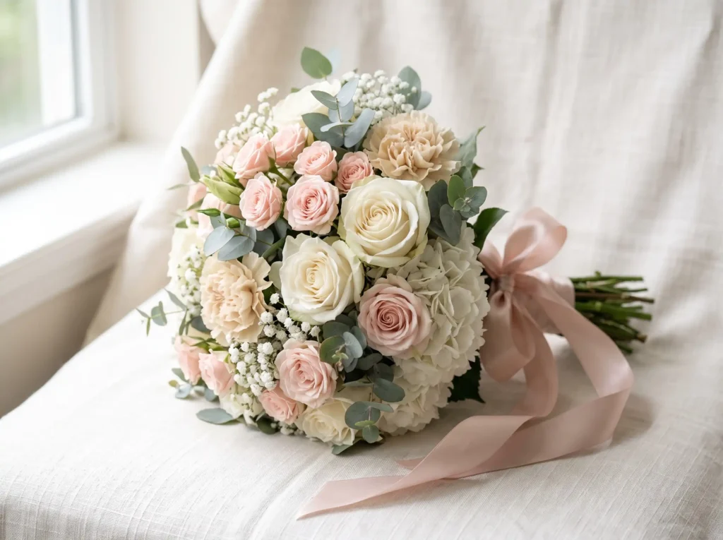 Sweet Blush Harmony Inspiration Soft romantic f Blush pink flowers hand tied bou…