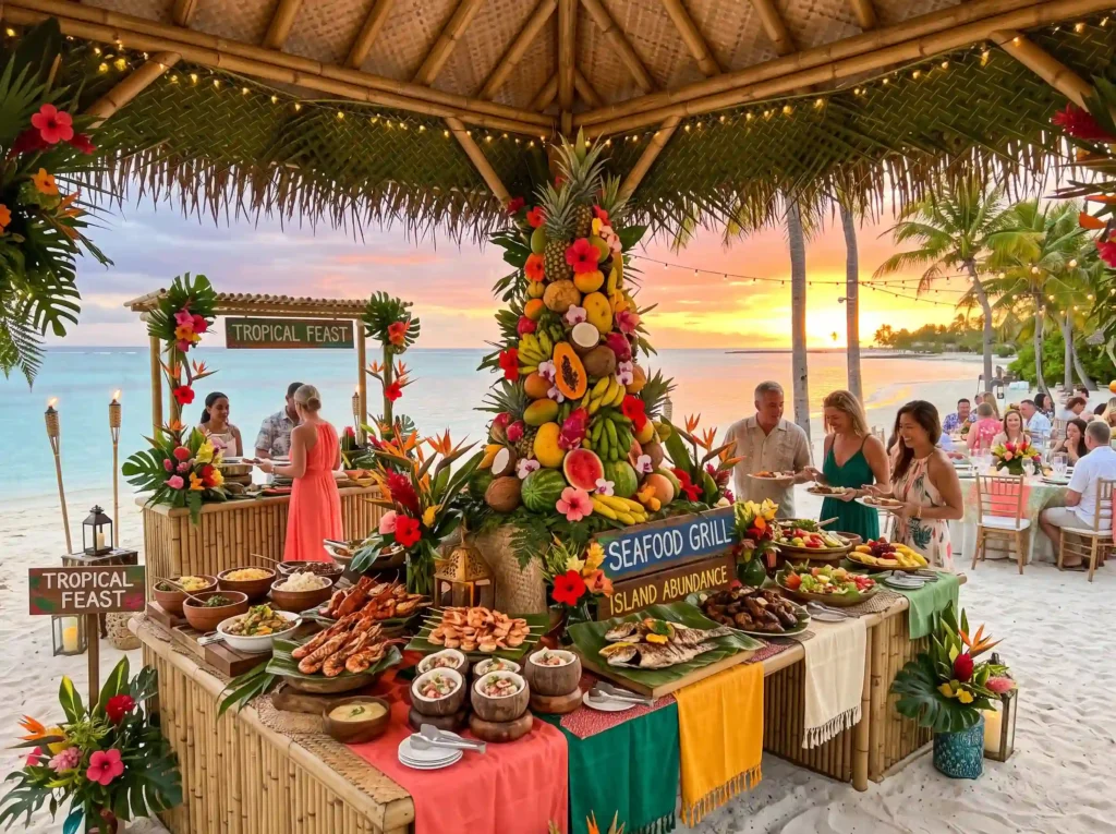 Tropical Island Buffet Inspiration Vibrant isla Tropical Island Buffet Fruit Scu…
