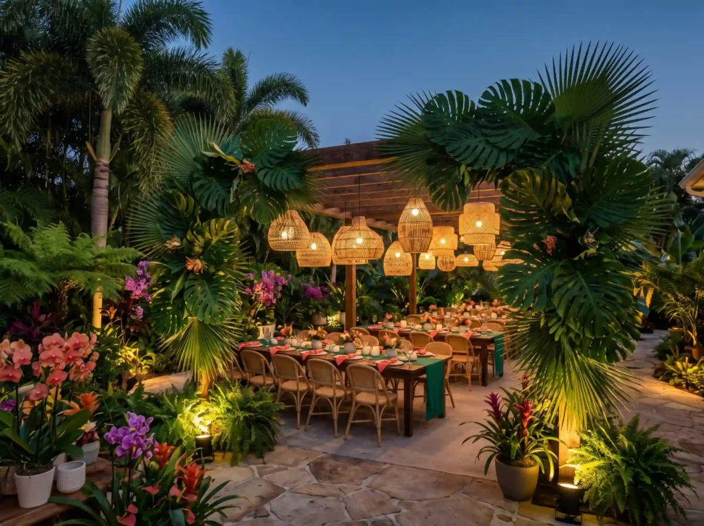 Tropical Garden Escape Inspiration Vibrant bota Tropical garden reception backyard K