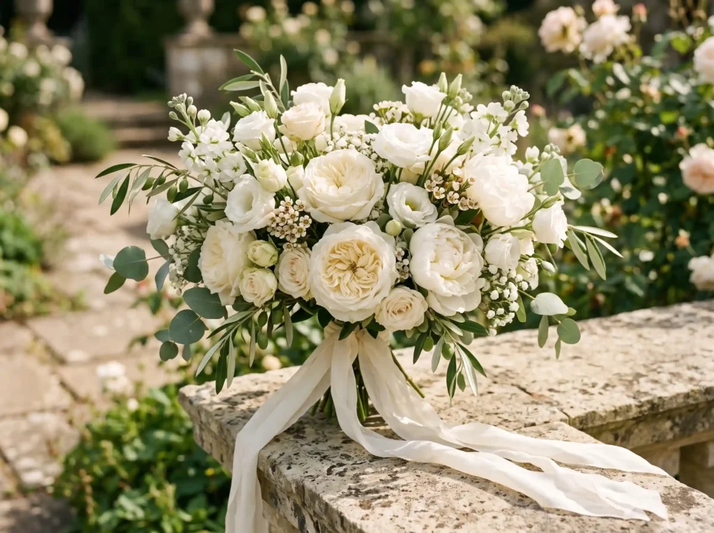 White Garden Symphony Inspiration Inspired by f White garden bouquet with roses