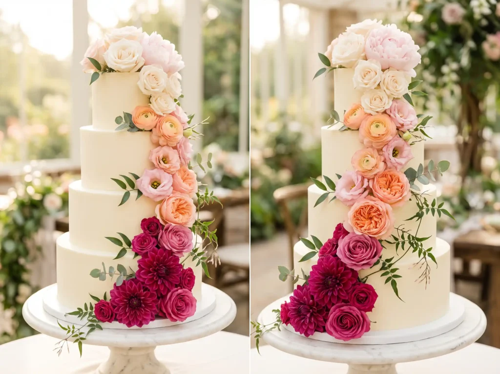 21 Floral Wedding Cakes With Fresh Flowers That Look Dreamy