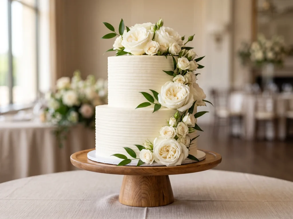 Timeless White Rose Signature Inspiration Prese White rose wedding cake design
