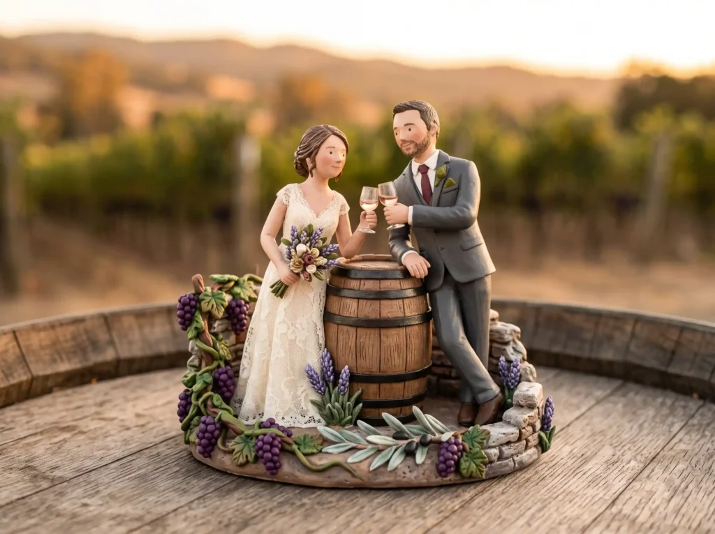 Vineyard Wine Barrel Toast Inspiration A refine Bride groom wine barrel toast