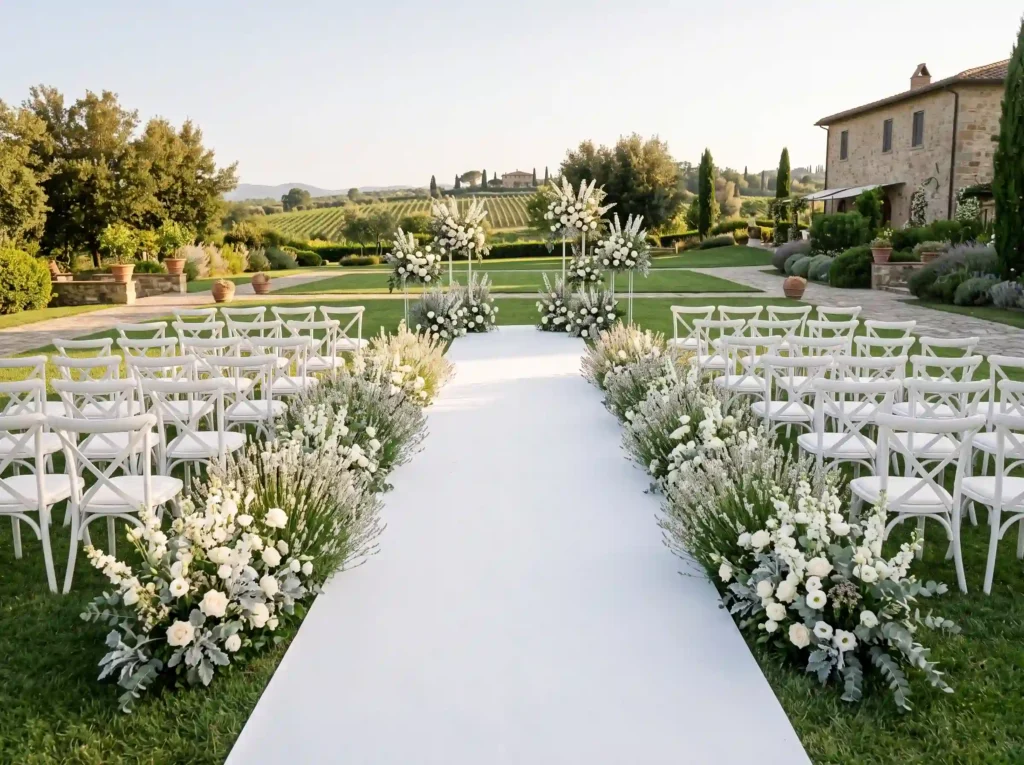 White Lavender Serenity Walk Inspiration Inspir White lavender wedding ceremony …