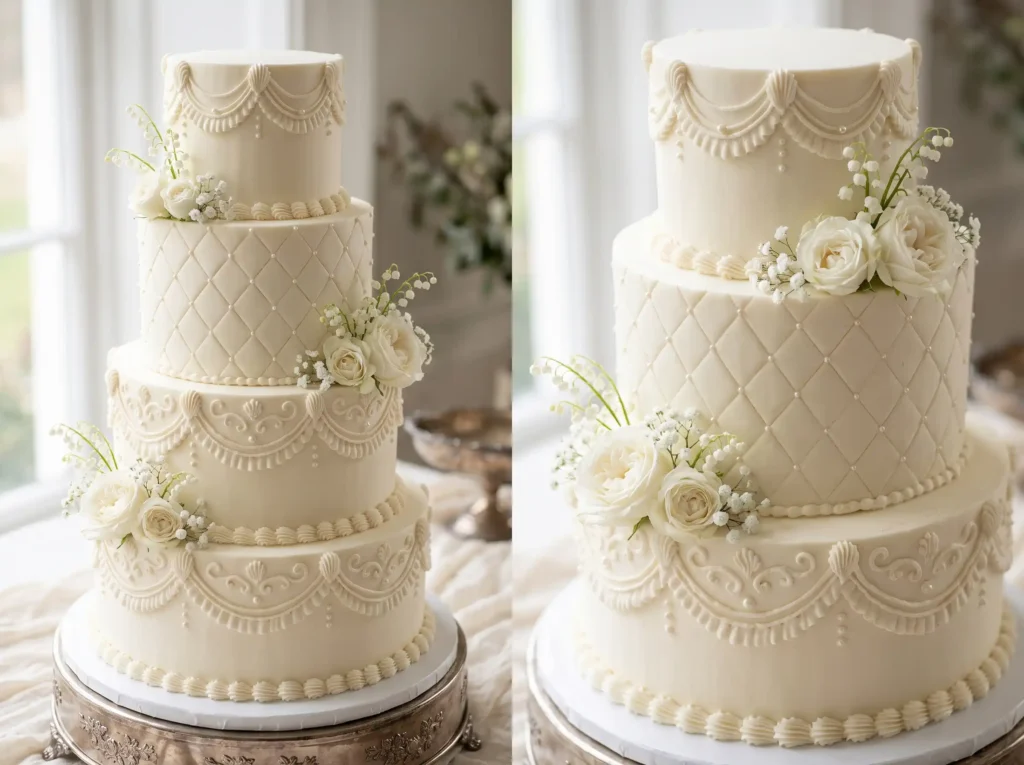 Timeless Heirloom Ivory Inspiration Inspired by Vintage wedding cake ivory details